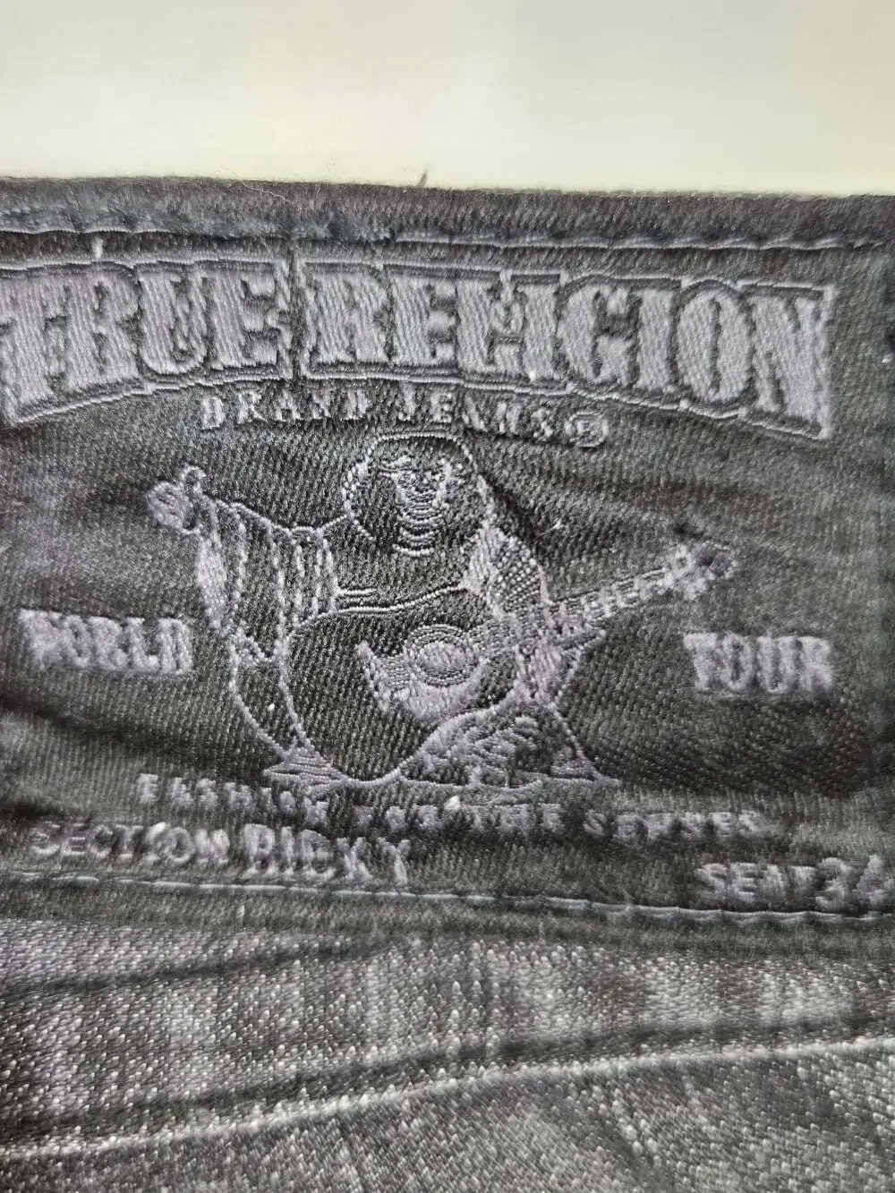 True Religion Billy Black Straight Jeans Made USA Mens 32 Y2K Premium Denim